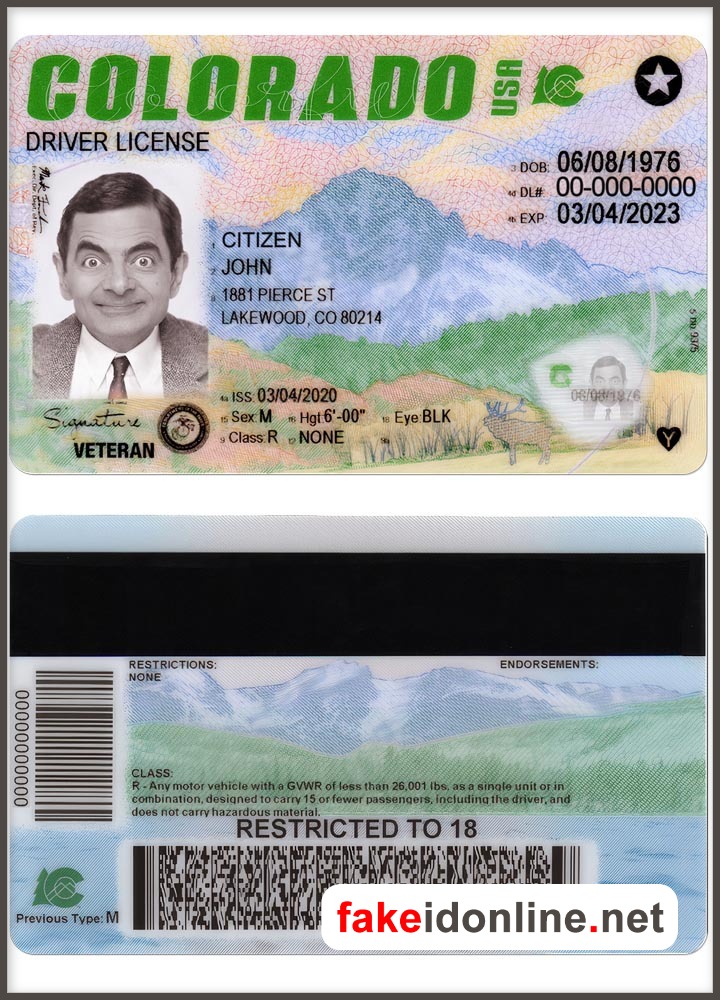 Colorado Driver License New Template 1200dpi